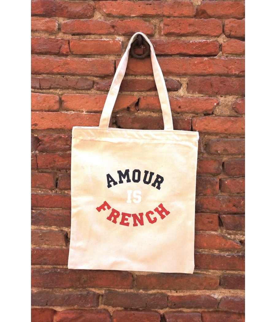 TOTE BAG AMOUR IS FRENCH -...