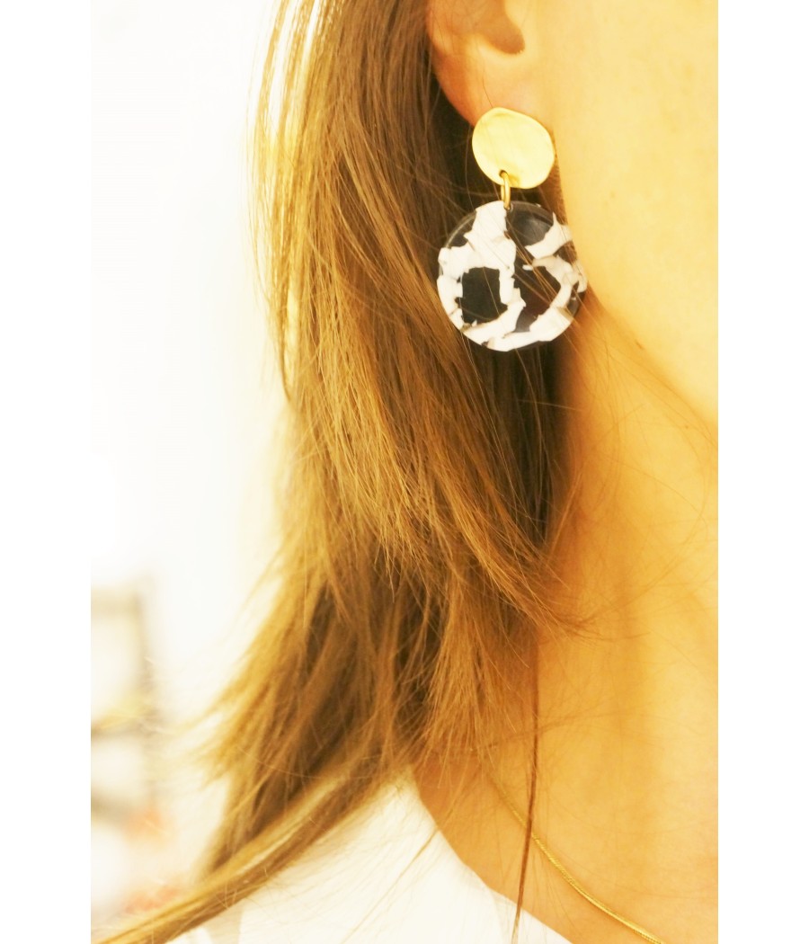 BOUCLES "BLACK AND WHITE"...