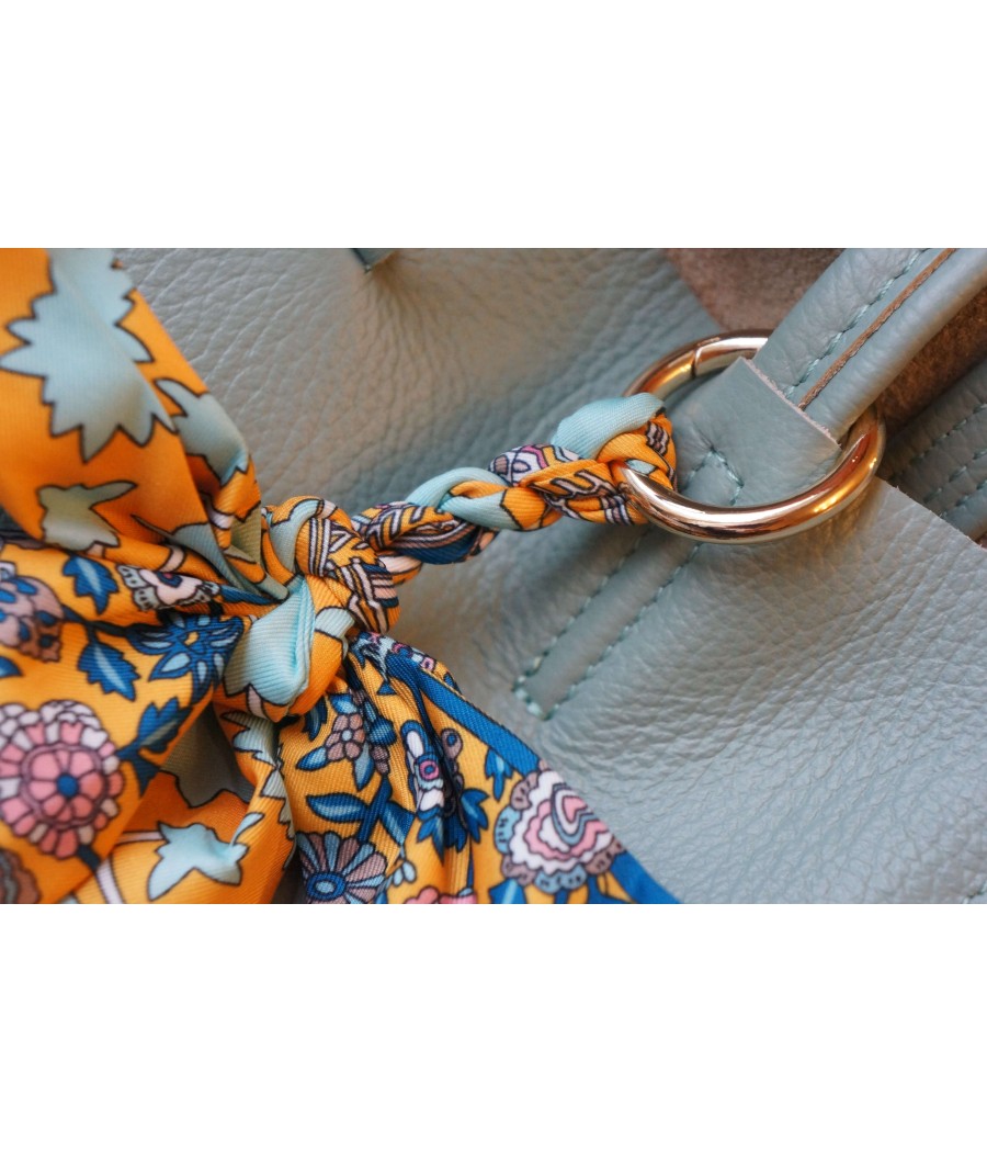santaia bijou de sac porte-clés noeud style couture ruban orange bleu